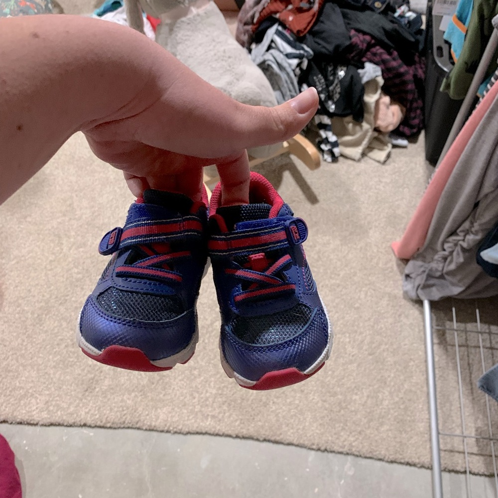 Stride rite brand size 5 blue and pink